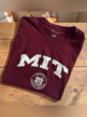 MIT Massachusetts Institute of Technology Maroon Champion NWOT Crewneck Shirt L